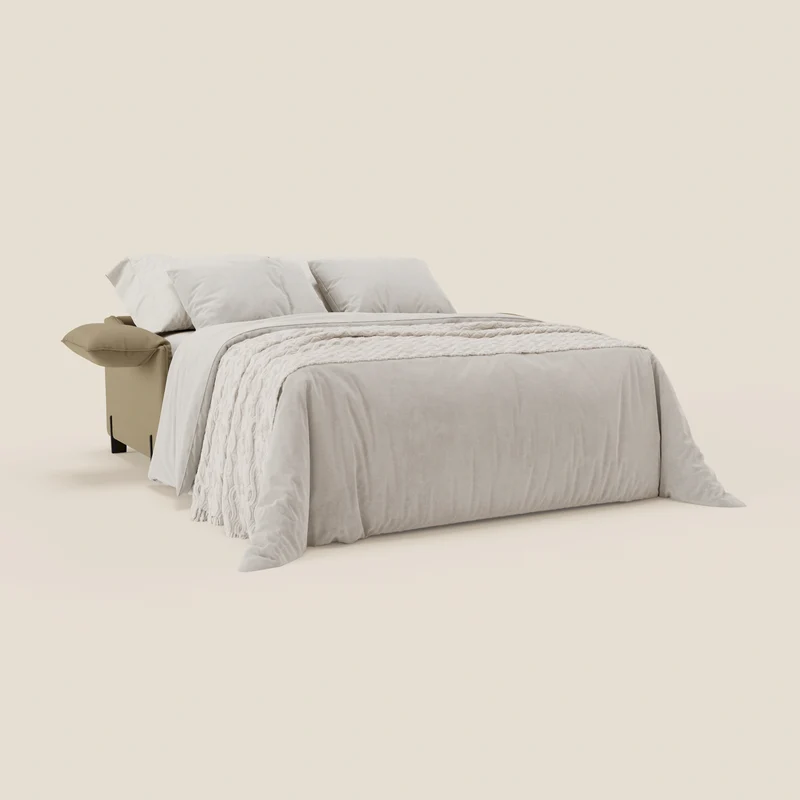 Primula Canapé convertible avec matelas H18 cm en tissu détachable T05 camel
