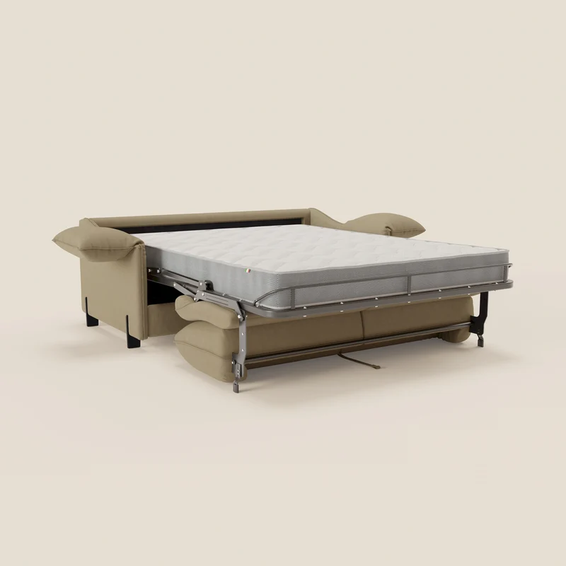 Primula Canapé convertible avec matelas H18 cm en tissu détachable T05 camel