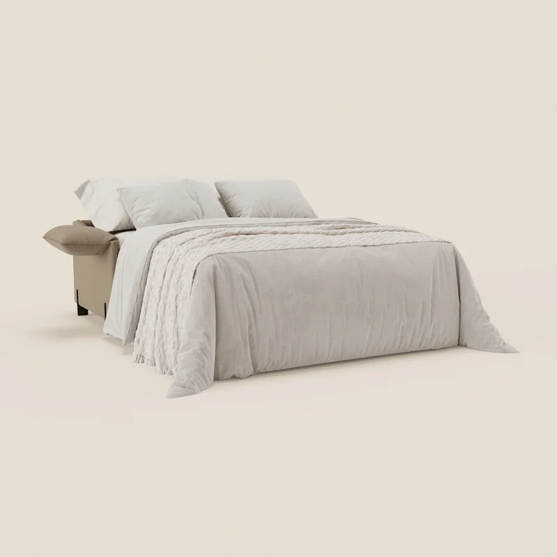 Primula Canapé convertible avec matelas H18 cm en tissu détachable T05 beige