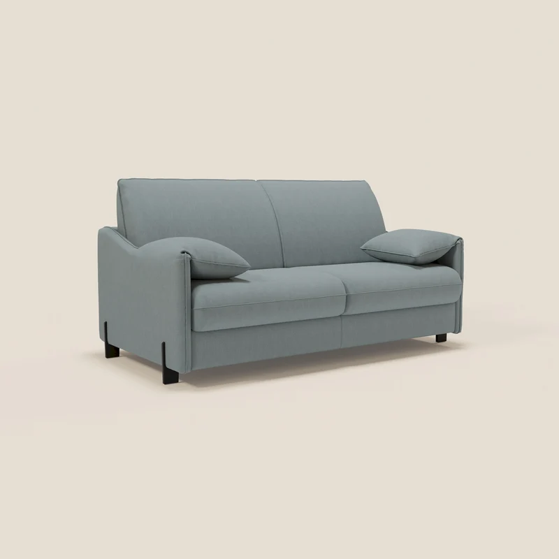 Primula Canapé convertible avec matelas H18 cm en tissu détachable T05 bleu pastel