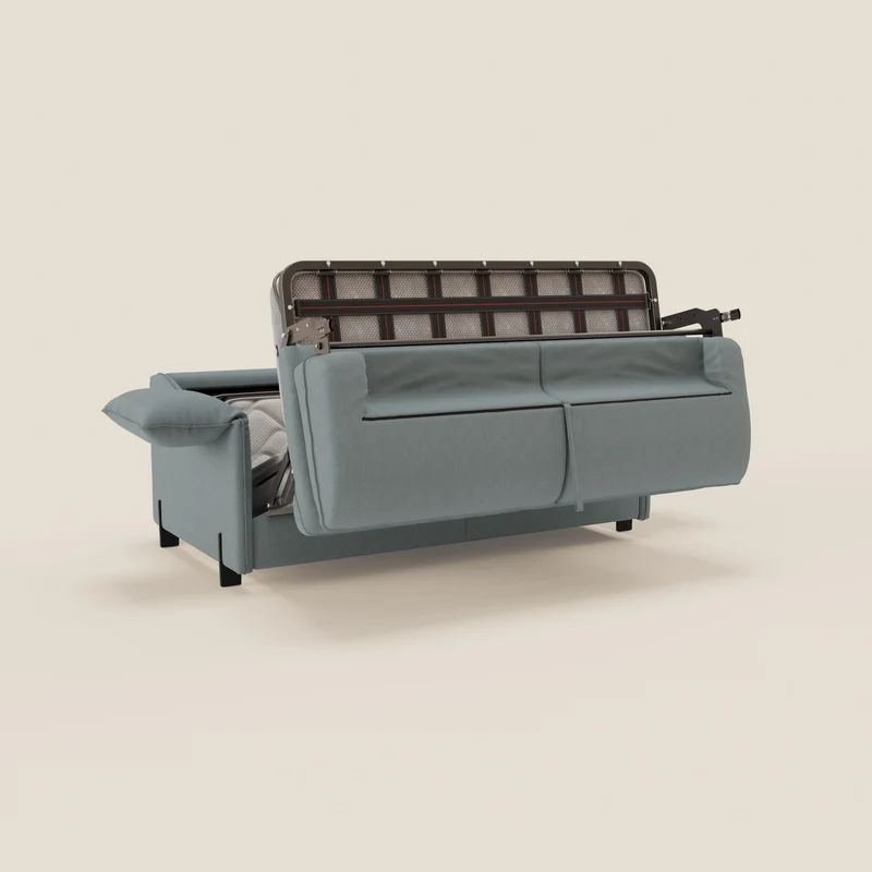 Primula Canapé convertible avec matelas H18 cm en tissu détachable T05 bleu pastel