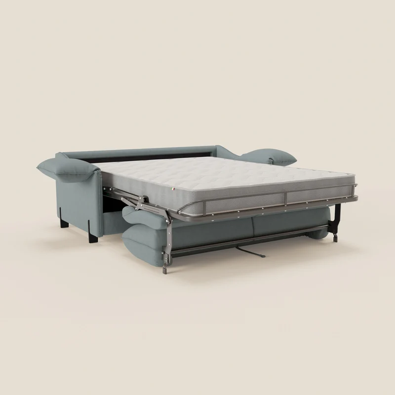 Primula Canapé convertible avec matelas H18 cm en tissu détachable T05 bleu pastel