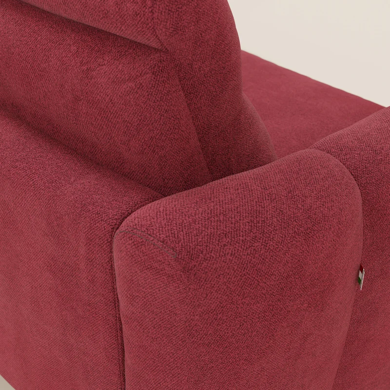 Peonia canapé d'angle convertible avec matelas H18 et chaise longue coffre en bouclette imperméable T07 rouge
