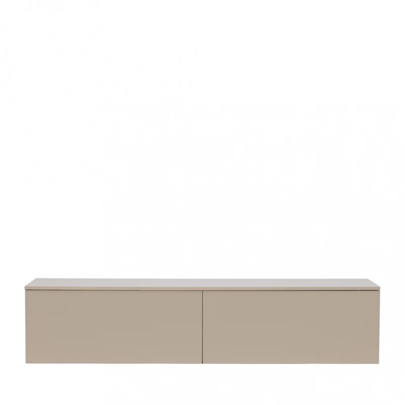 Meuble TV suspendu DRAWER Frihamn 2 tiroirs en bois L160cm beige