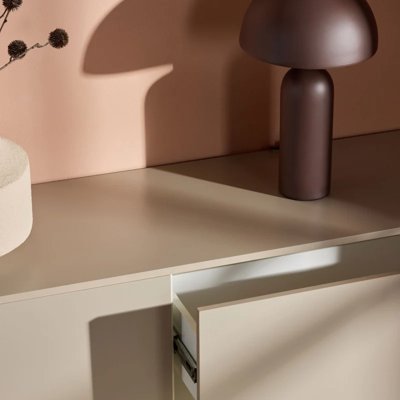 Meuble TV suspendu DRAWER Frihamn 2 tiroirs en bois L160cm beige
