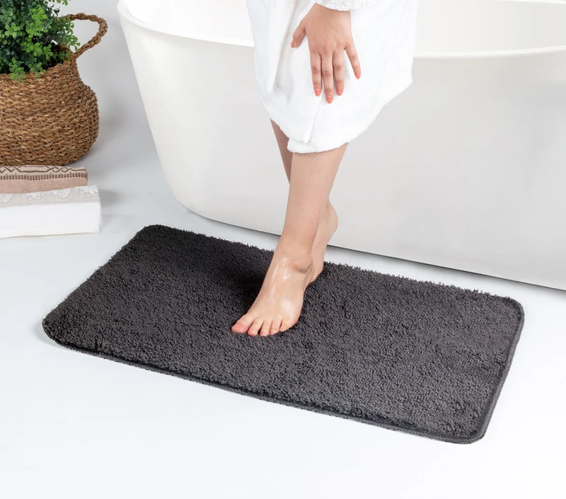 Tapis de Salle de Bain Lavable Antidérapant Gris Cocoa