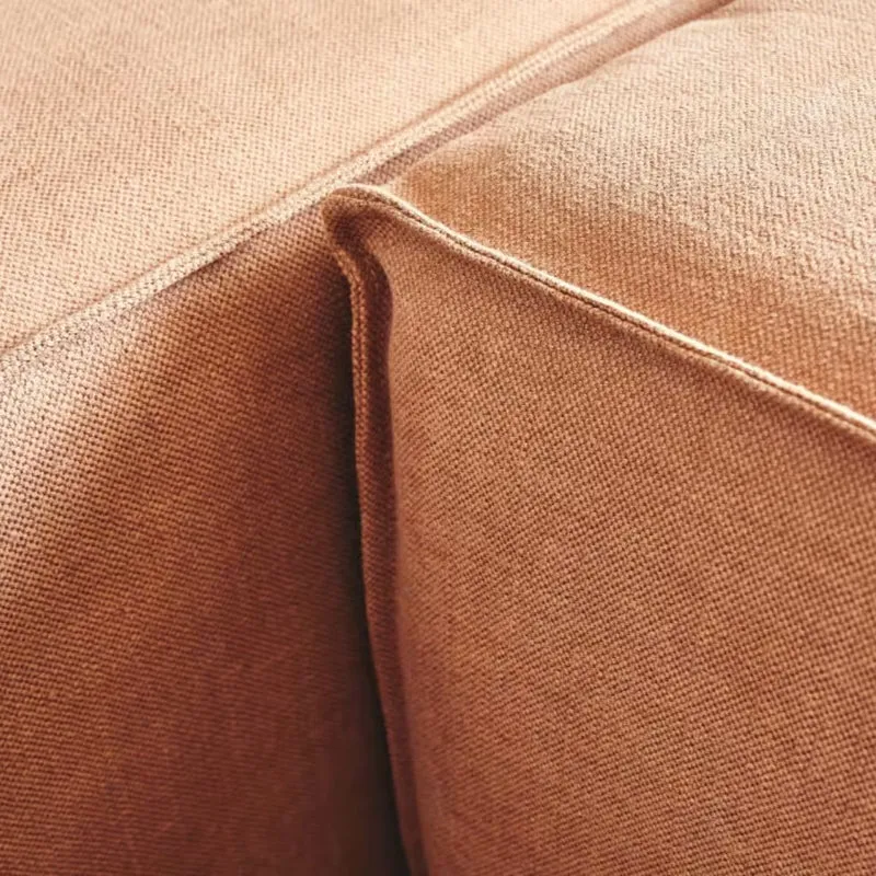 Canapé modulable KIPLI Aria 3 places avec pouf en tisssu caramel