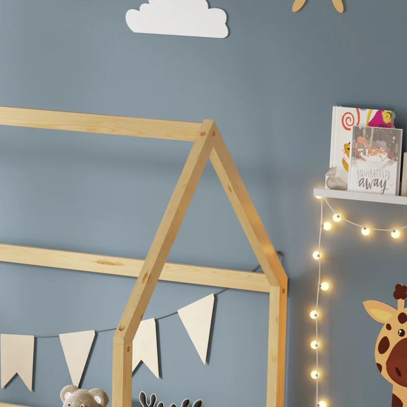 Lit cabane enfant avec barriere 90x190cm TCHOUPI