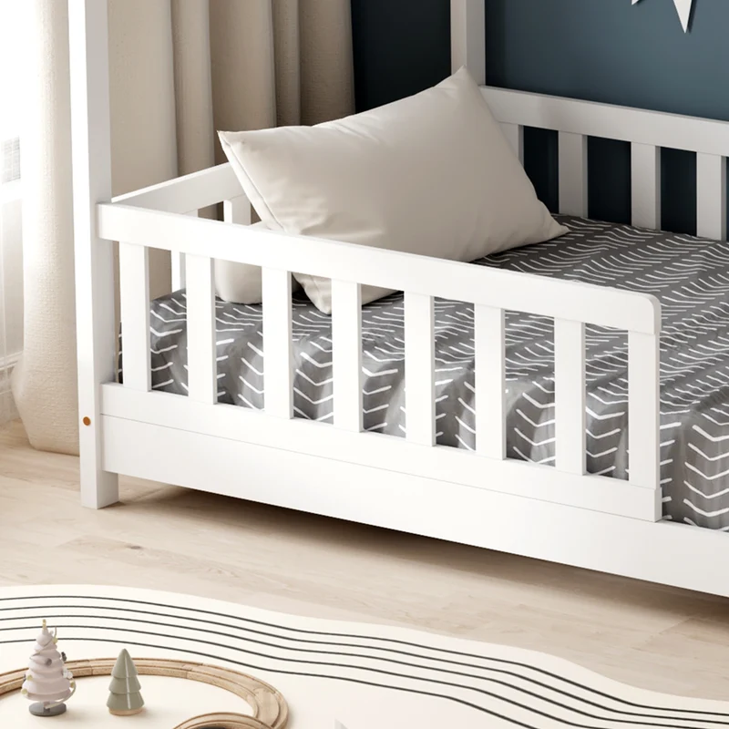 Lit cabane enfant avec barriere 90x190cm TCHOUPI