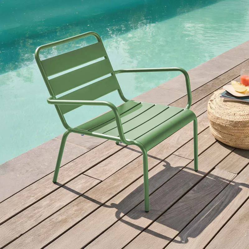 Lot de 2 fauteuils bas de jardin Oviala en metal