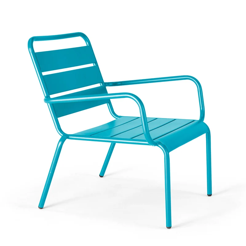 Lot de 2 fauteuils bas de jardin Oviala en metal