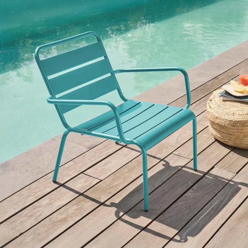 Lot de 2 fauteuils bas de jardin Oviala en metal