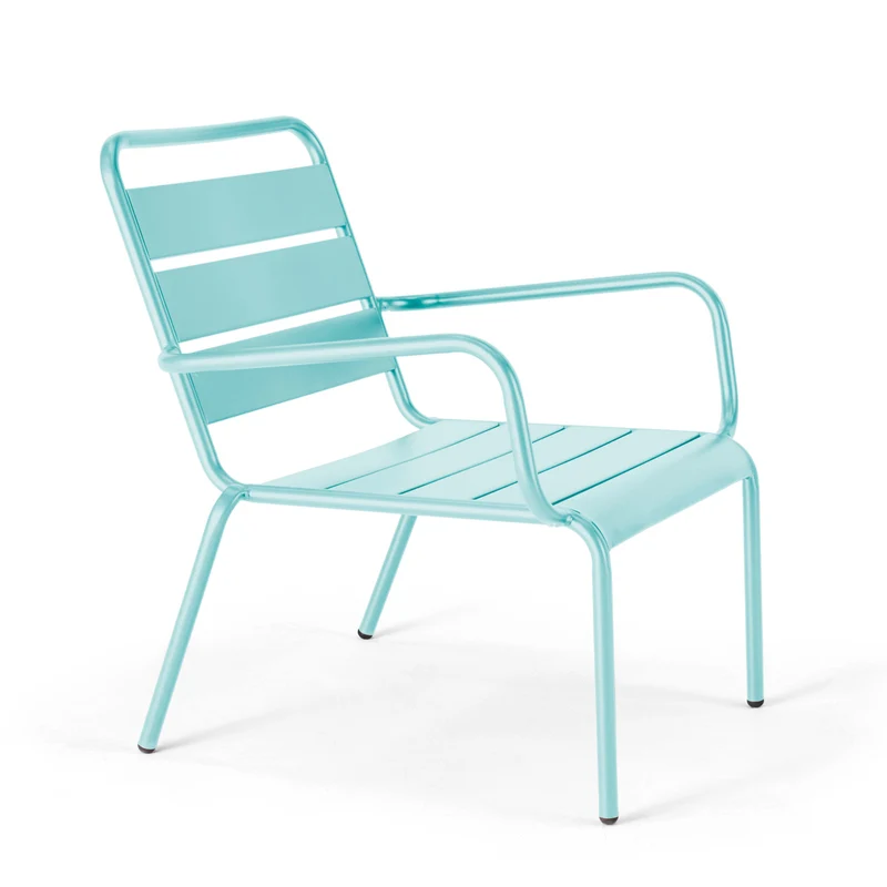 Lot de 2 fauteuils bas de jardin Oviala en metal