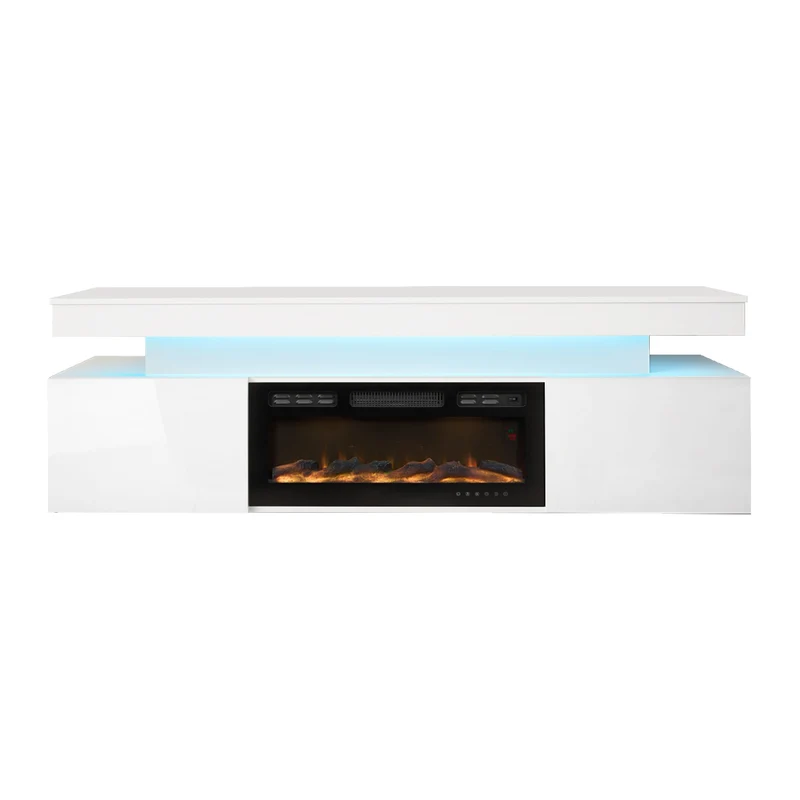 Meuble TV MOBILIER 1 Monfero 104 (Blanc + Blanc brillant)