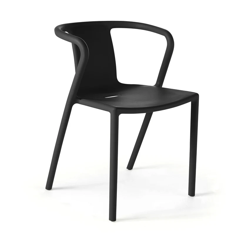 Lot de 4 fauteuils de jardin OVIALA design en plastique Berlin Noir