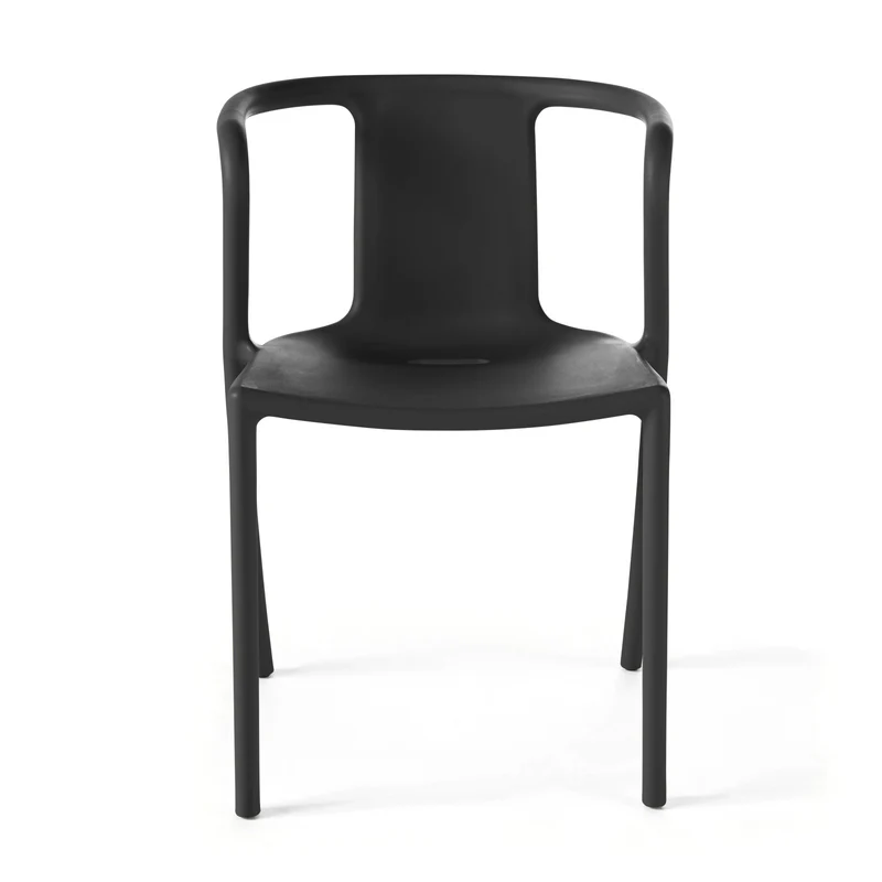 Lot de 4 fauteuils de jardin OVIALA design en plastique Berlin Noir