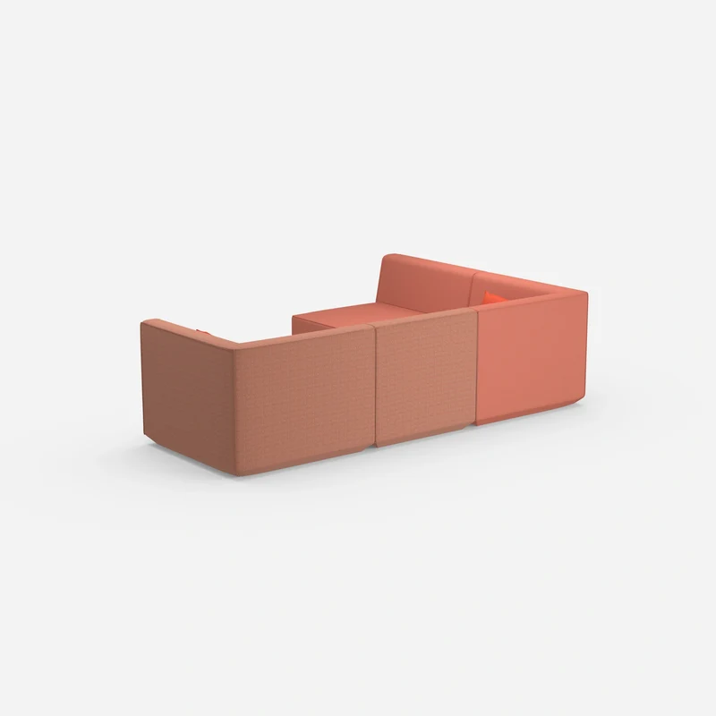 Modulares Sofa als Landschaft in Orange