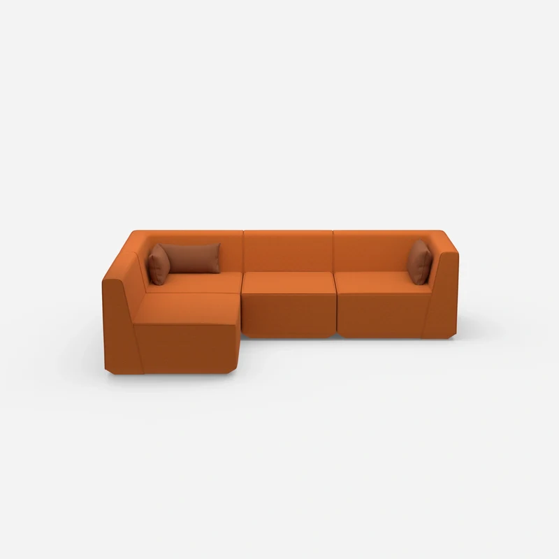 Modulares Sofa als Landschaft in Orange