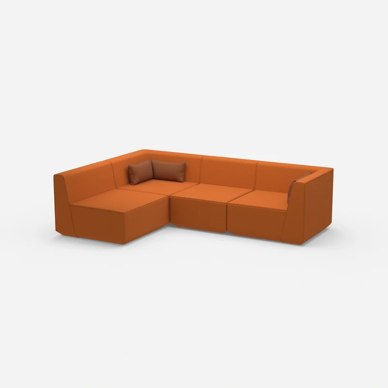 Modulares Sofa als Landschaft in Orange