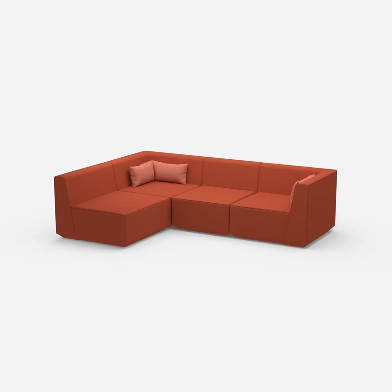 Modulares Sofa als Landschaft in Orange