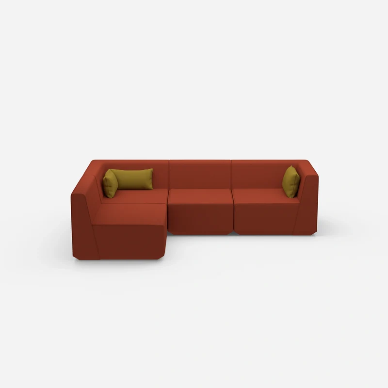 Modulares Sofa als Landschaft in Orange