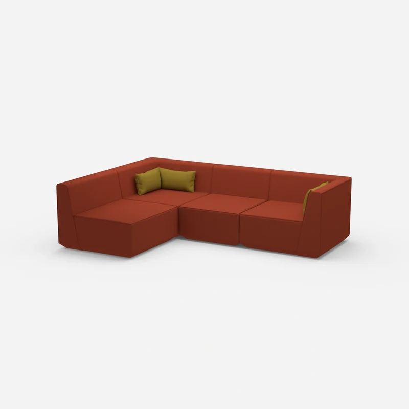 Modulares Sofa als Landschaft in Orange