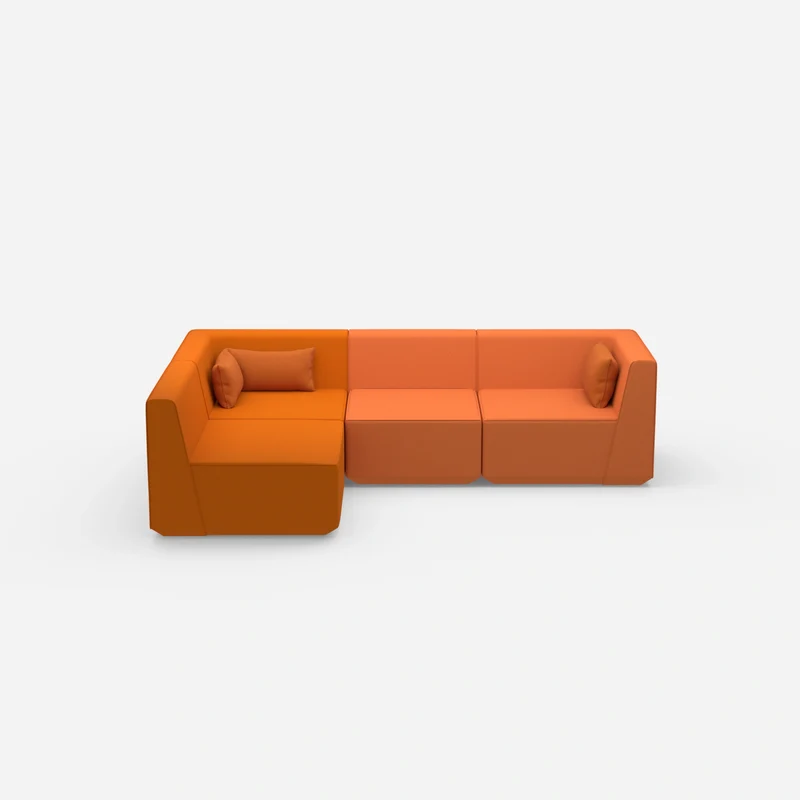 Modulares Sofa als Landschaft in Orange