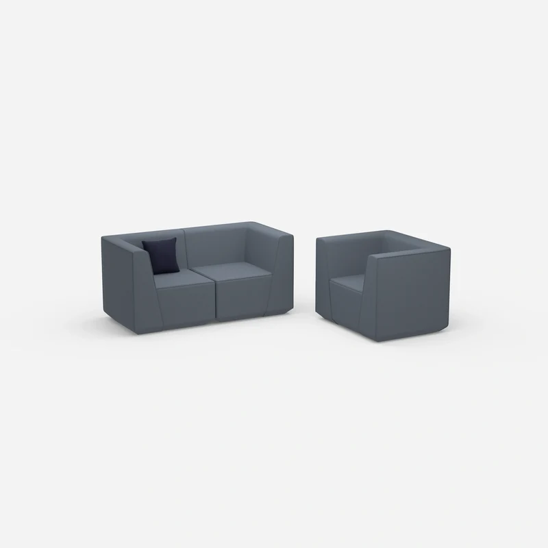 Modulares Sofa mit Sessel