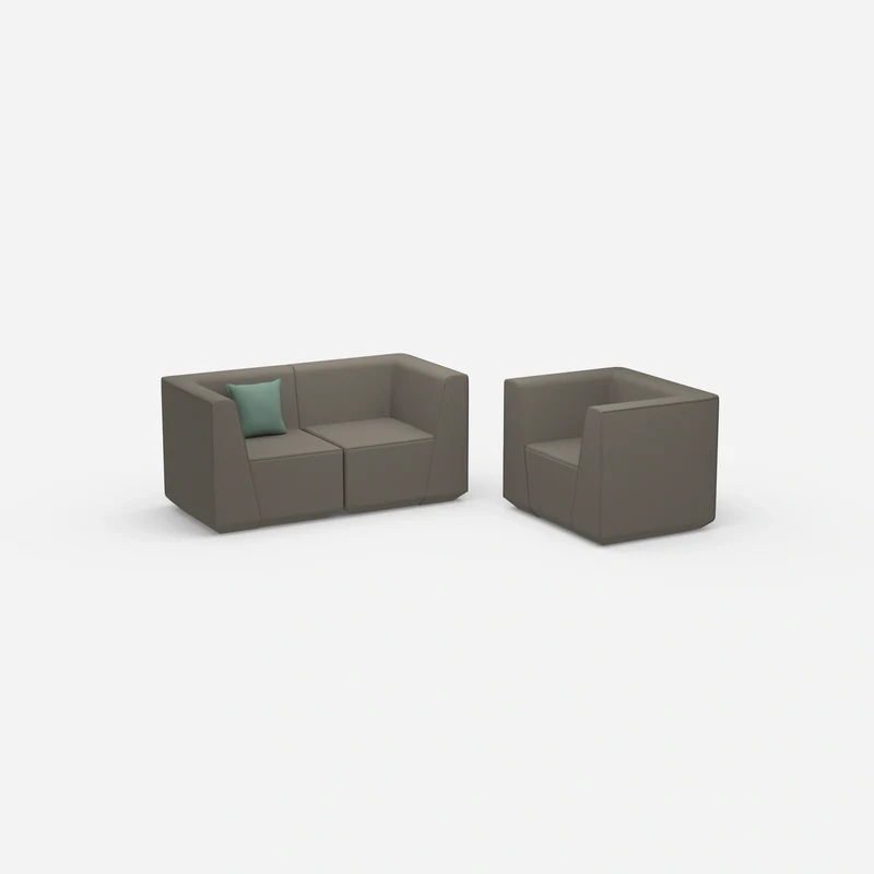 Modulares Sofa mit Sessel