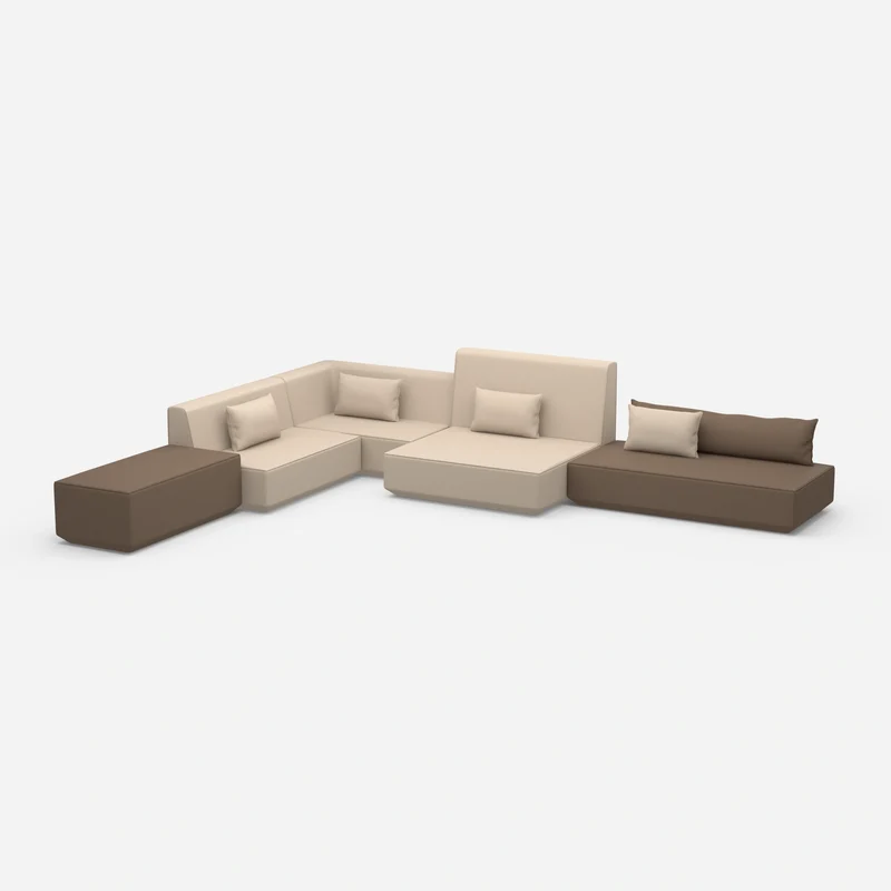 Beige Sofalandschaft in L-Form