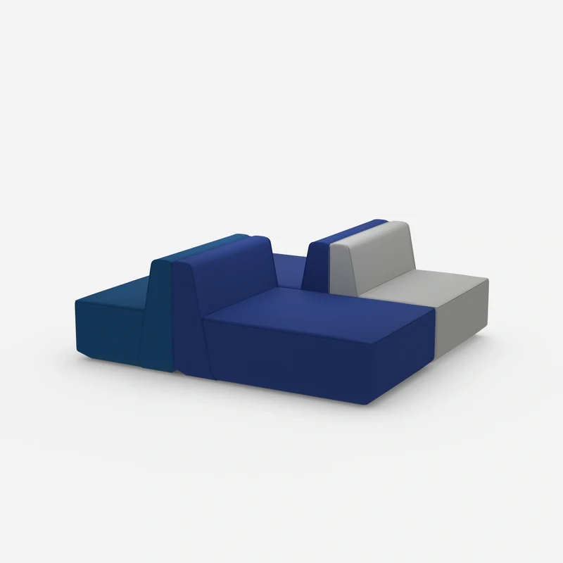 Modulares Sofa in Blau und Grau