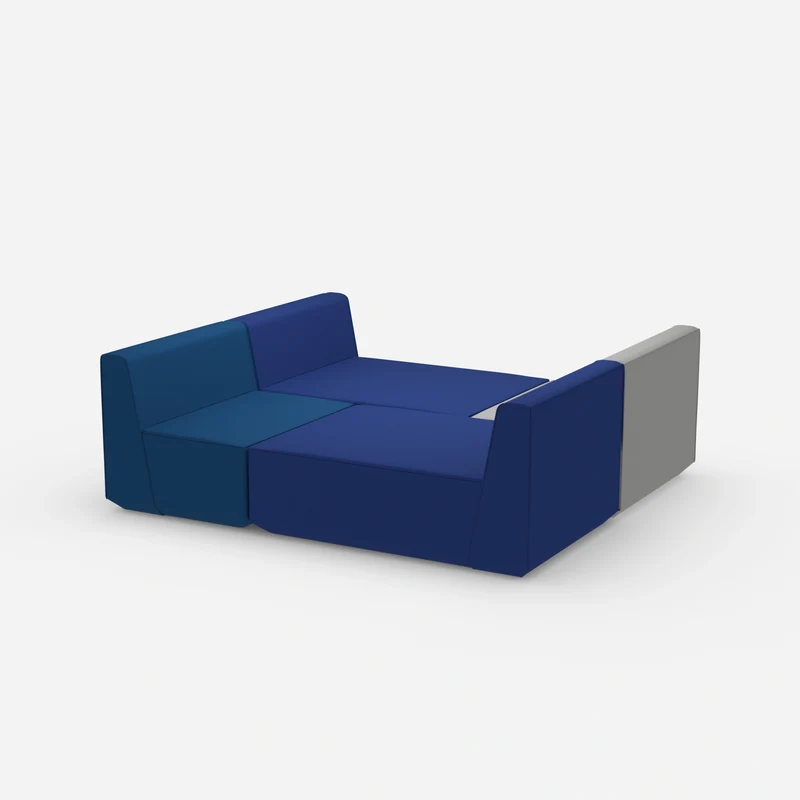 Modulares Sofa in Blau und Grau