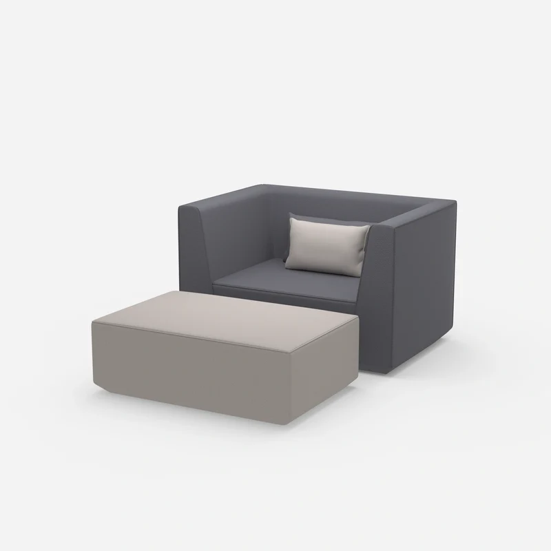 Sessel mit flexibler Fußablage