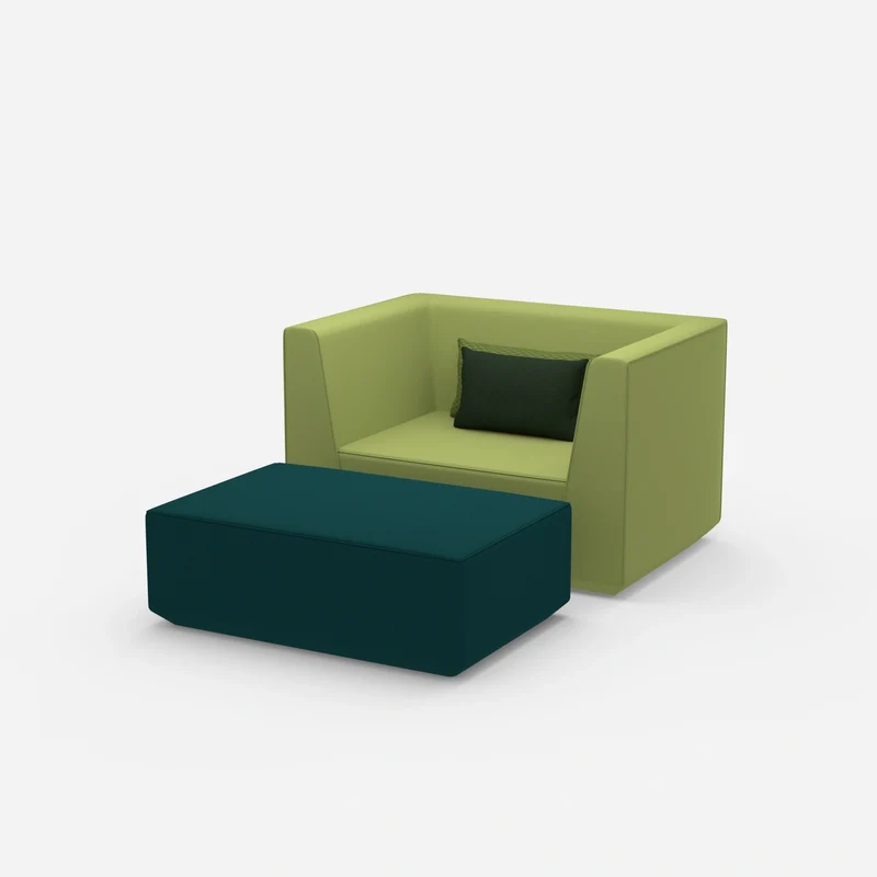 Sessel mit flexibler Fußablage