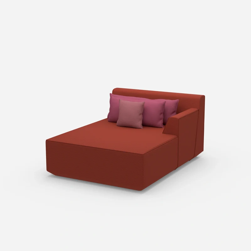 Rote Recamiere 120 cm breit