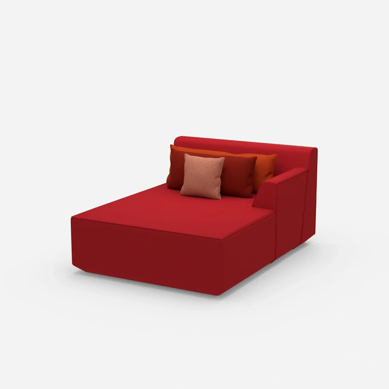 Rote Recamiere 120 cm breit