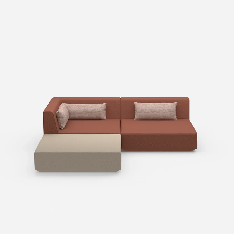 Ecksofa mit niedriger Sitzhöhe