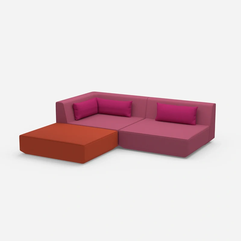 Ecksofa mit niedriger Sitzhöhe