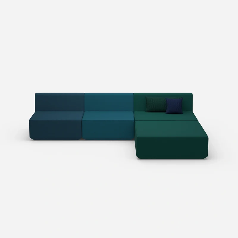 Modulares Ecksofa blau