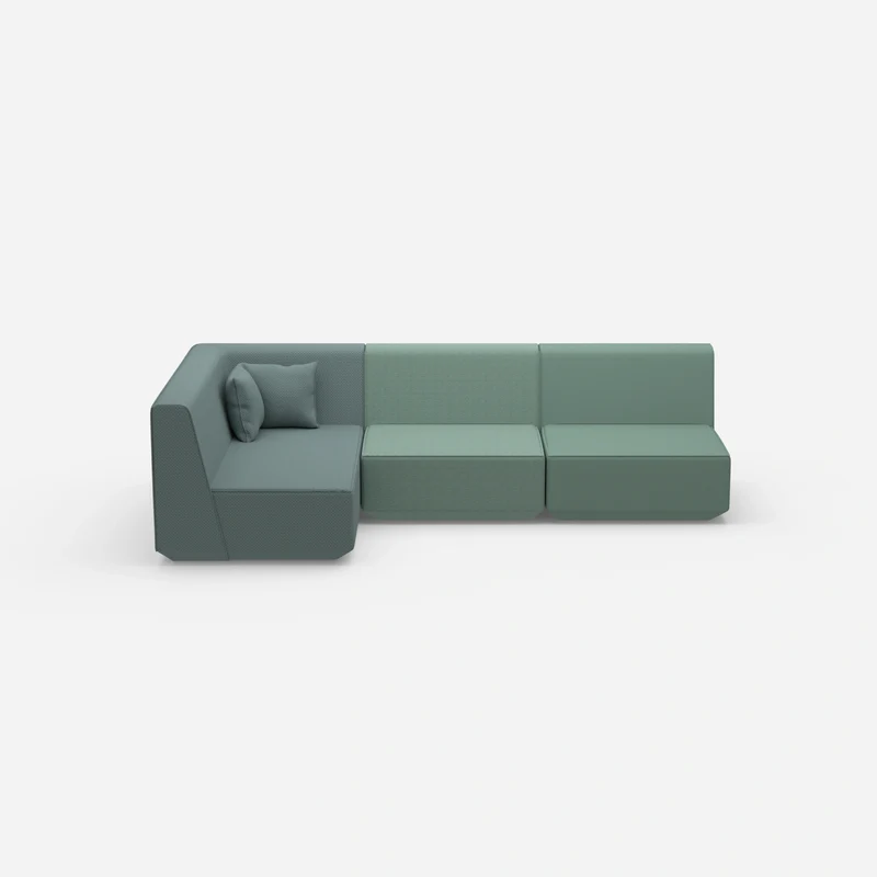 Blaue Eckcouch