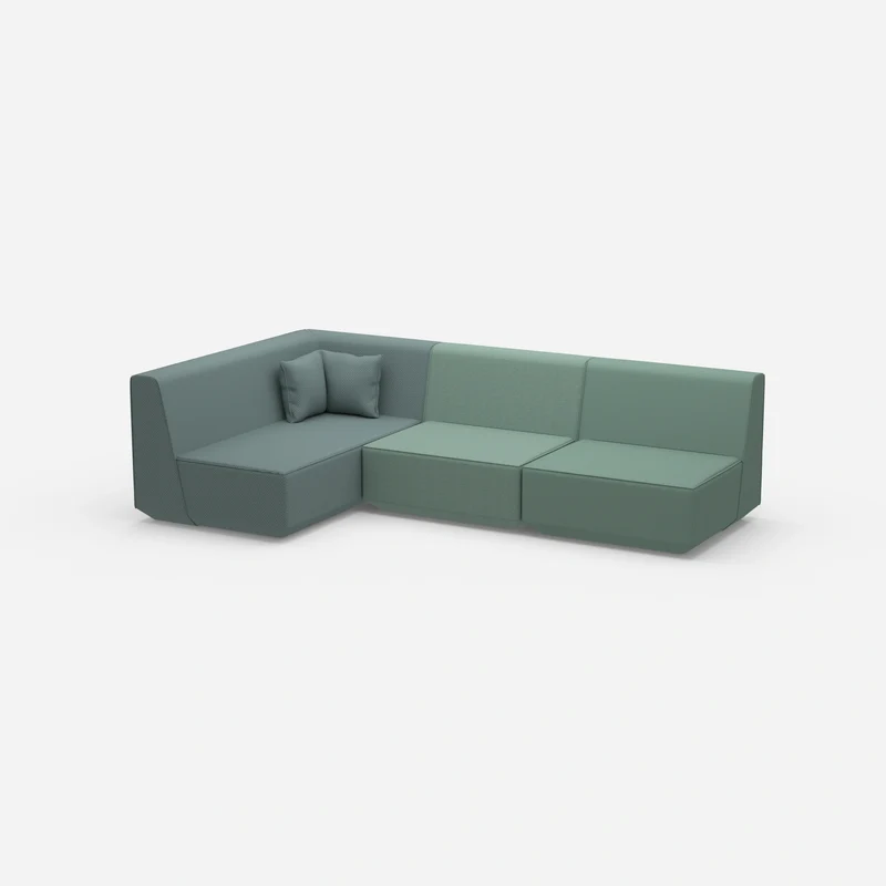 Blaue Eckcouch