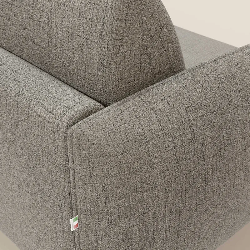 Ninfea Canapé d'angle convertible avec chaise longue coffre, matelas H18 cm et pieds en métal en tissu imperméable T03 taupe