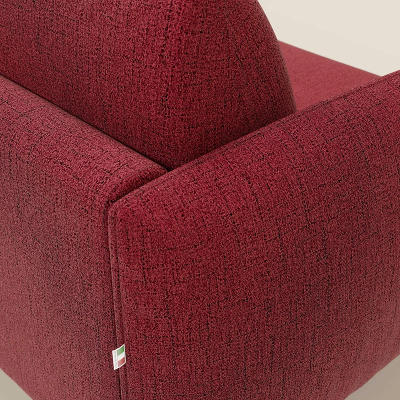 Ninfea Canapé d'angle convertible avec chaise longue coffre, matelas H18 cm et pieds en métal en tissu imperméable T03 rouge