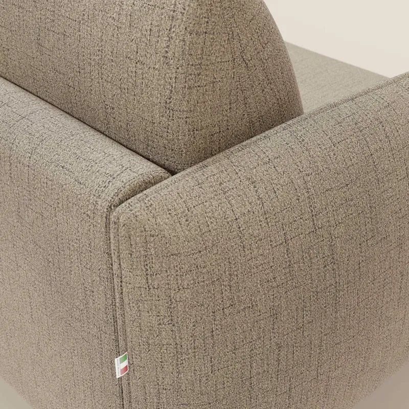 Ninfea Canapé d'angle convertible avec chaise longue coffre, matelas H18 cm et pieds en métal en tissu imperméable T03 marron