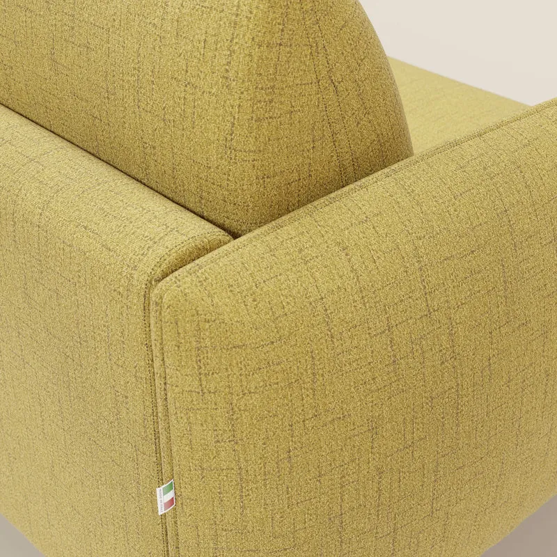 Ninfea Canapé d'angle convertible avec chaise longue coffre, matelas H18 cm et pieds en métal en tissu imperméable T03 jaune