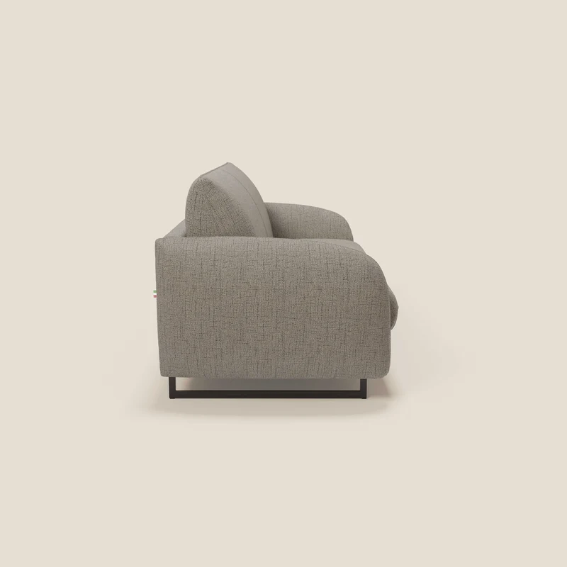 Ninfea Canapé convertible de design avec pieds hauts en métal et matelas H18 cm en tissu imperméable T03 taupe