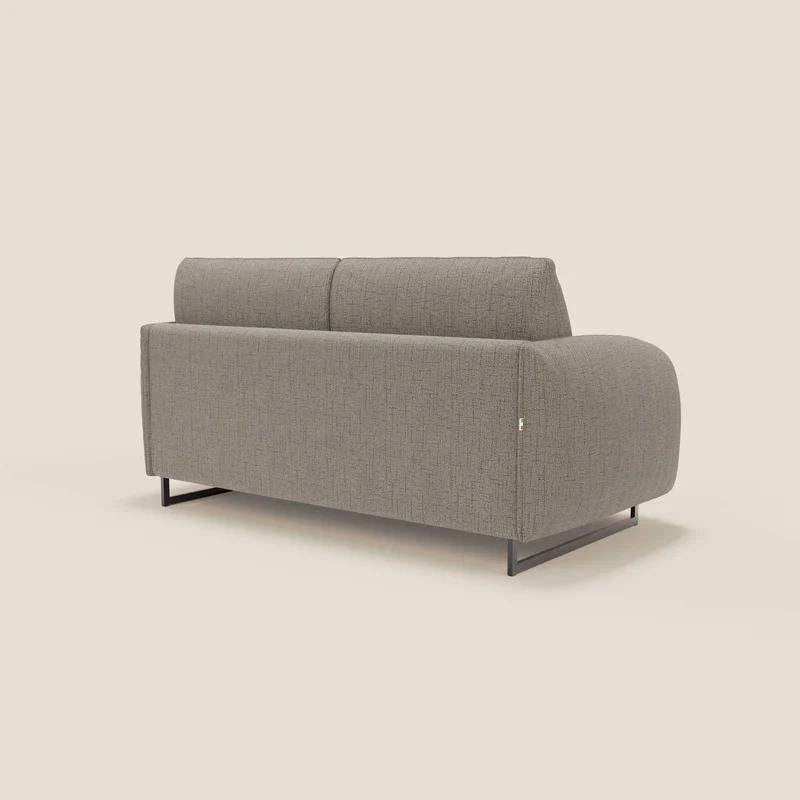 Ninfea Canapé convertible de design avec pieds hauts en métal et matelas H18 cm en tissu imperméable T03 taupe