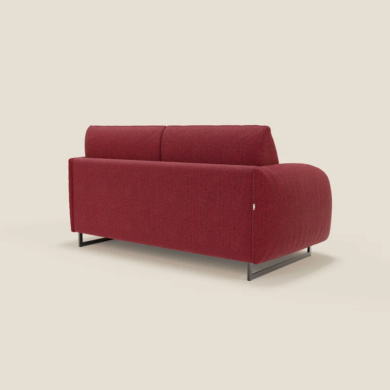 Ninfea Canapé convertible de design avec pieds hauts en métal et matelas H18 cm en tissu imperméable T03 rouge