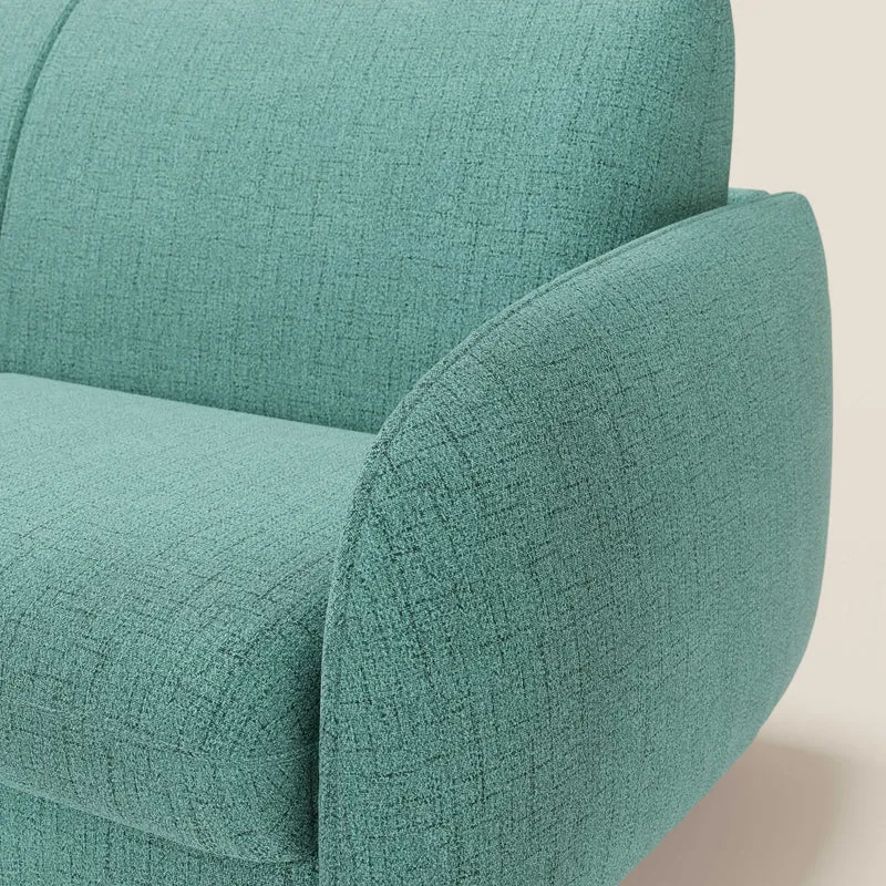 Ninfea Canapé convertible de design avec pieds hauts en métal et matelas H18 cm en tissu imperméable T03 vert aquamarine