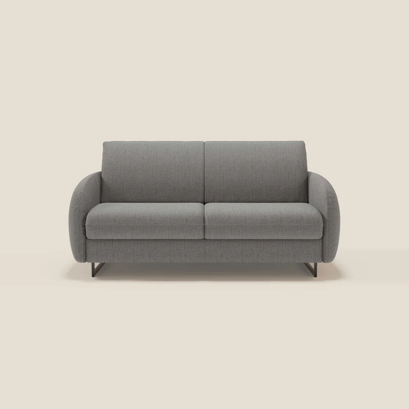 Ninfea Canapé convertible de design avec pieds hauts en métal et matelas H18 cm en tissu imperméable T03 gris